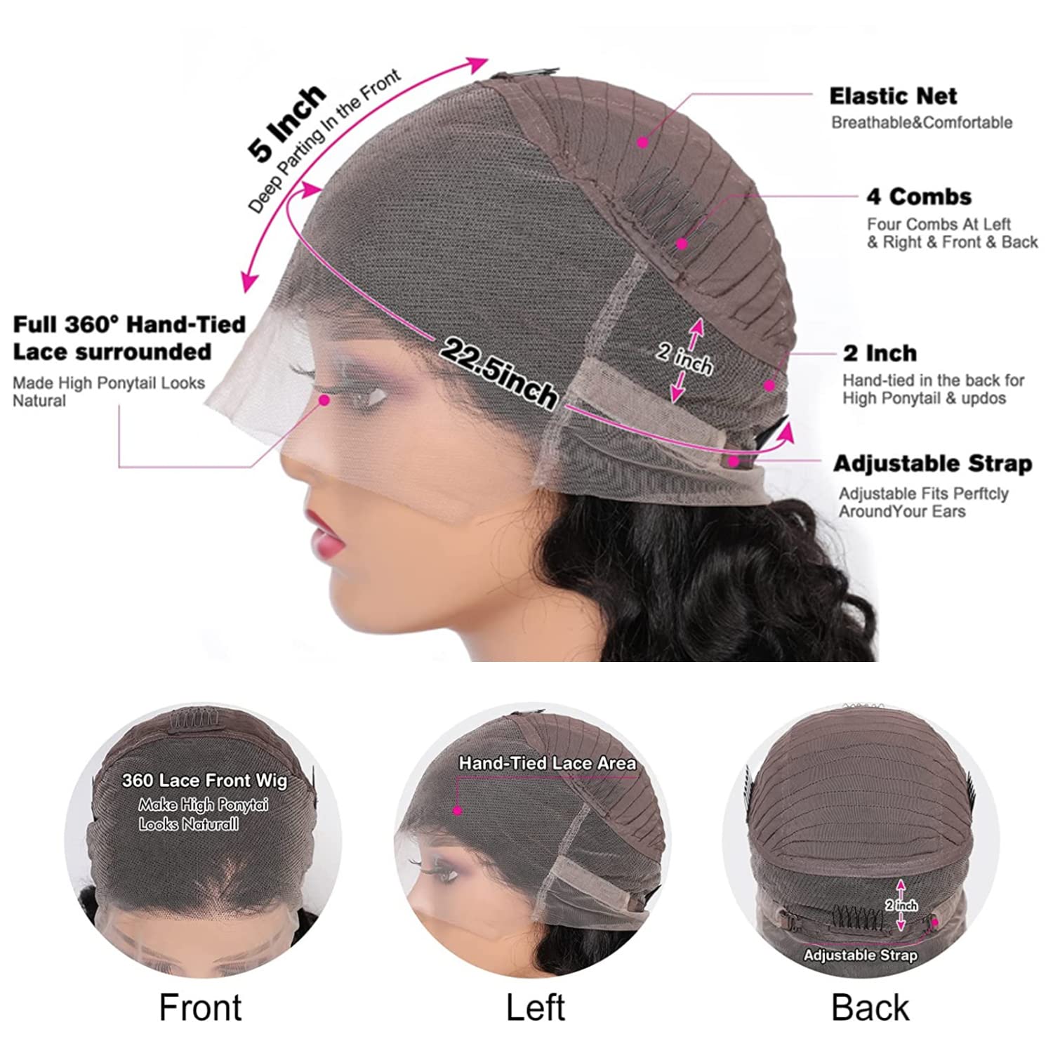 catti side profile in high ponytail demonstrating secure styling benefit
