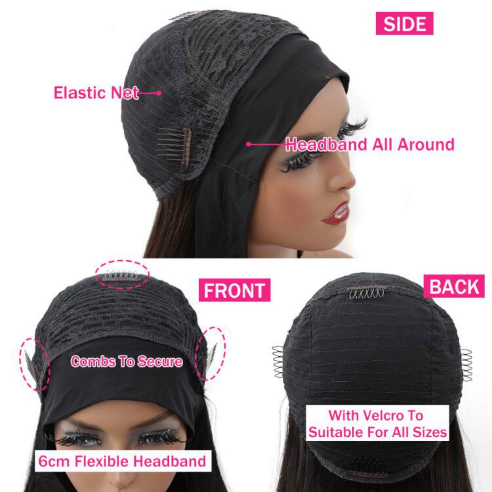 catti interior cap close-up showing adjustable straps and securing combs