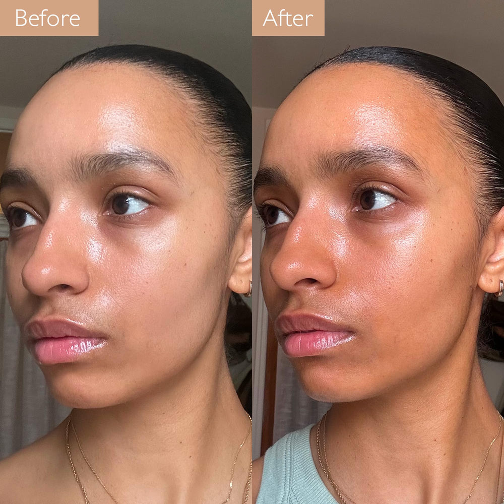 Caudalie applied with serum during skincare routine for seamless use