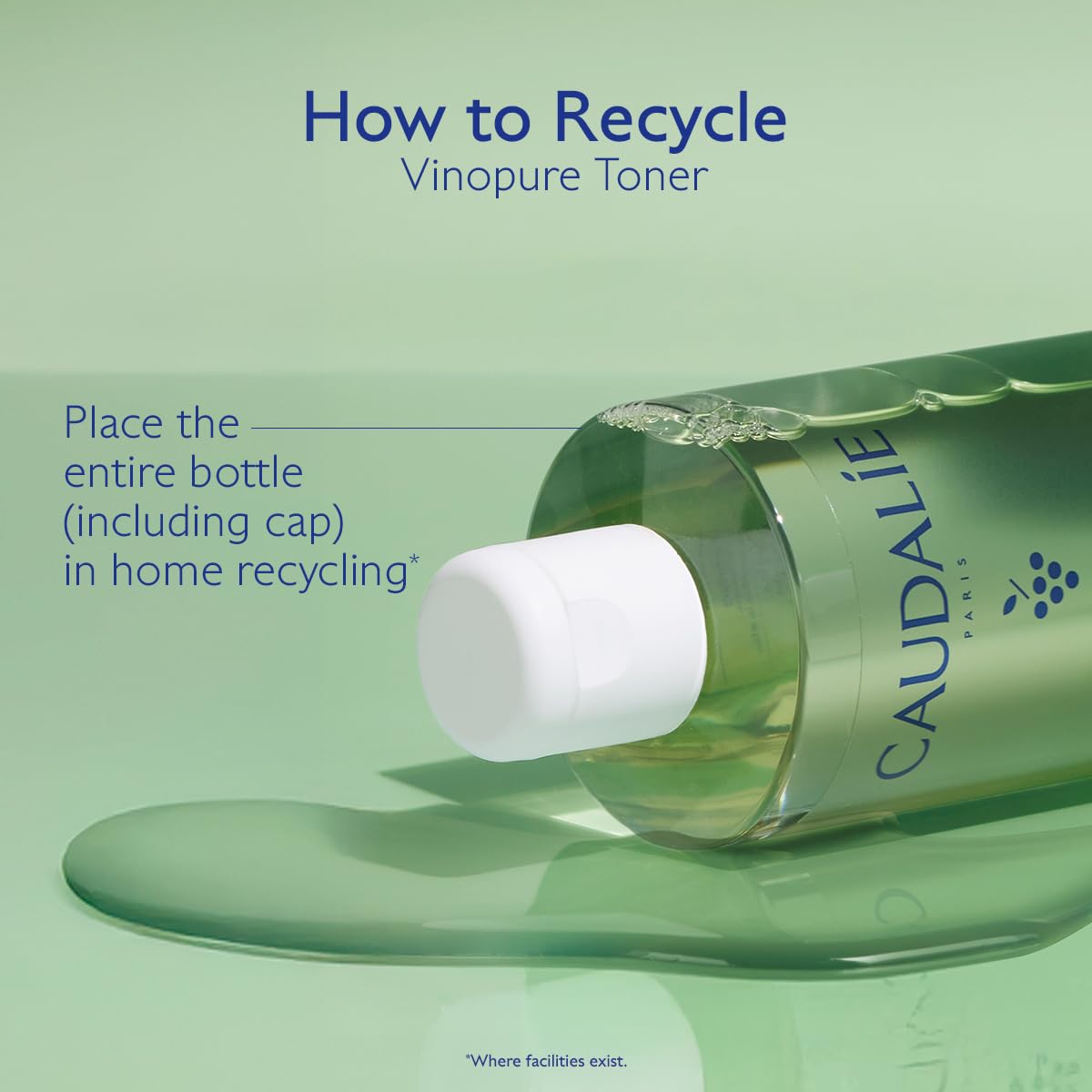 Caudalie toner on bathroom shelf suggesting routine-ready decor benefit