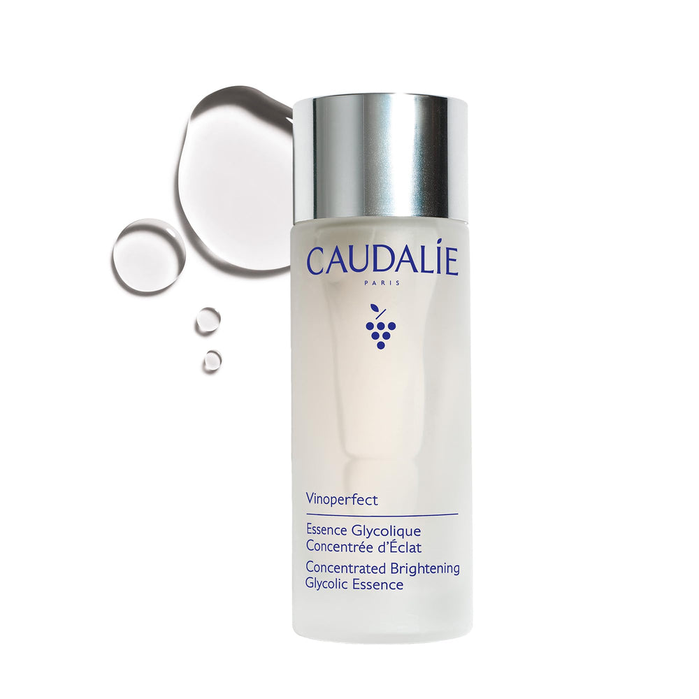 Caudalie front bottle of Vinoperfect Essence showing elegant packaging and brand clarity