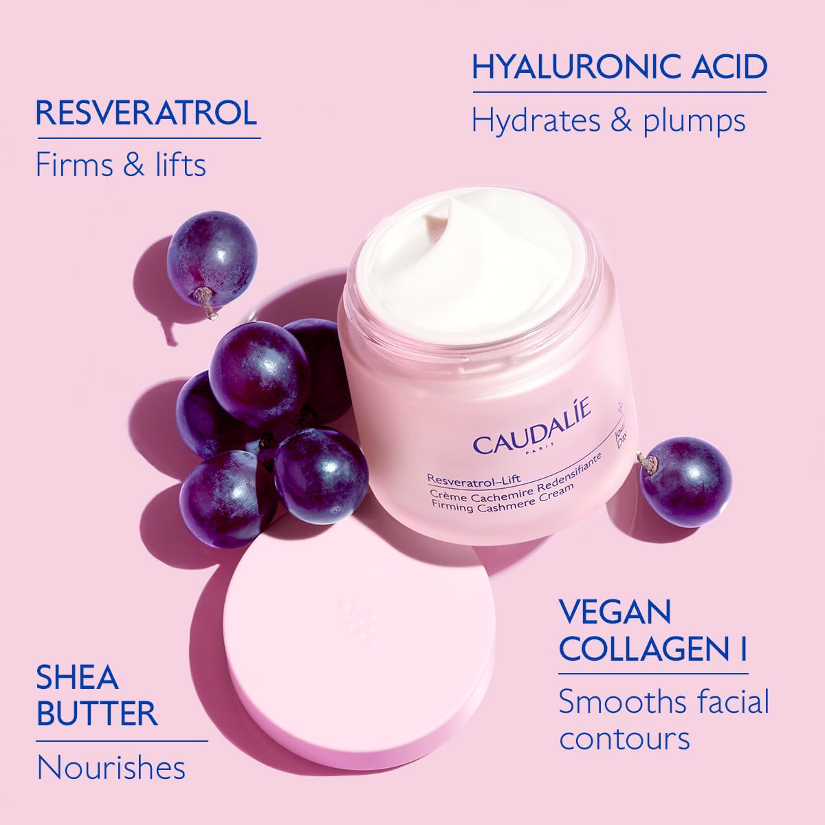 Caudalie jar with refill insertion showing simple eco-friendly refill action