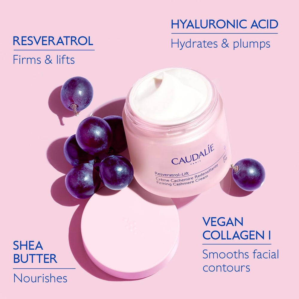 Caudalie jar with refill insertion showing simple eco-friendly refill action