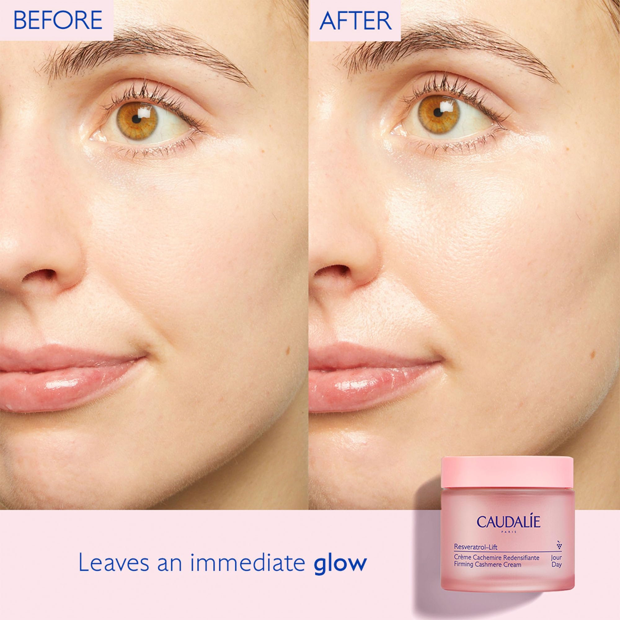 Caudalie cream texture closeup demonstrating lightweight hydration