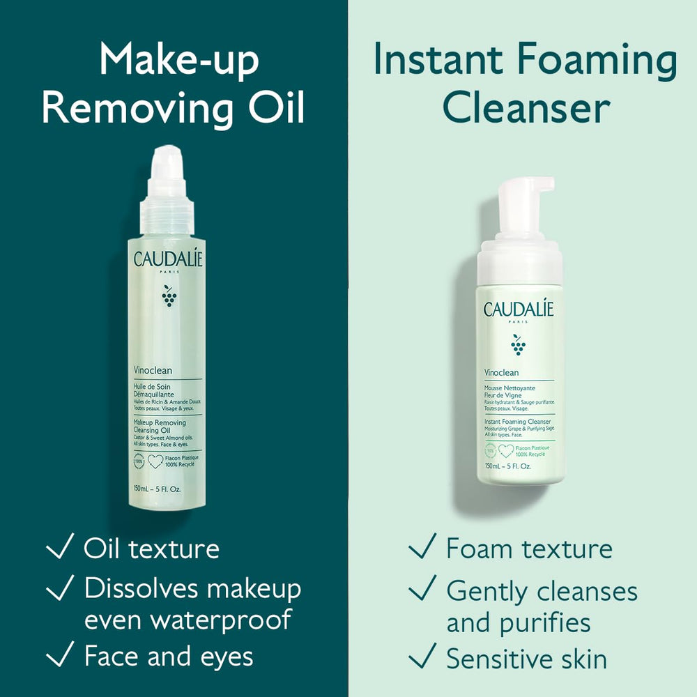 Caudalie Vinoclean emulsified milky rinse showing easy water activation