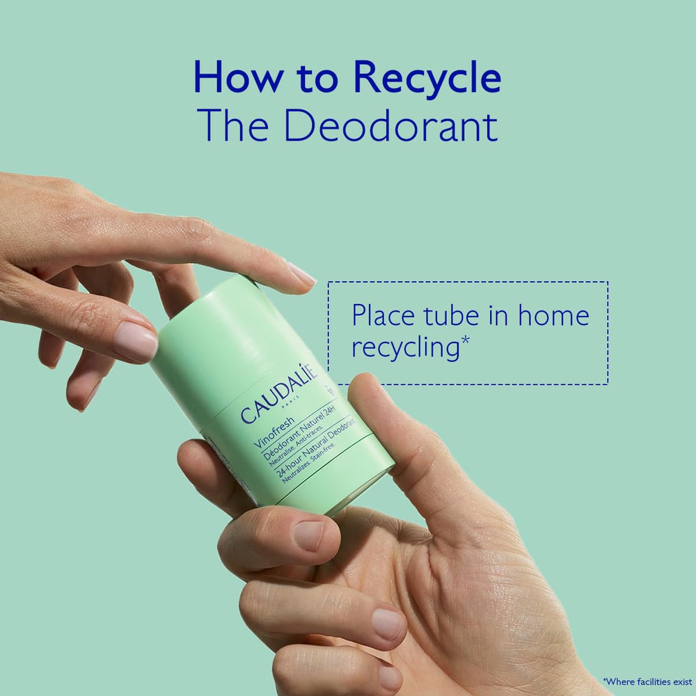 Caudalie Vinofresh being applied underarm demonstrating easy, clean use
