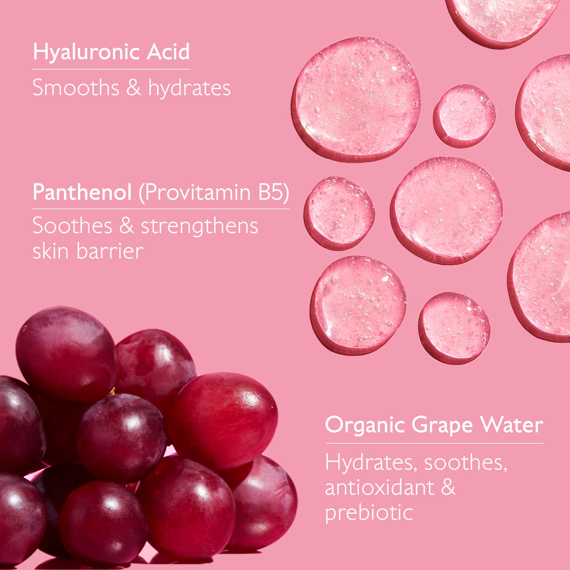 Organic grape water ingredient for Caudalie VinoHydra showcasing antioxidant benefit