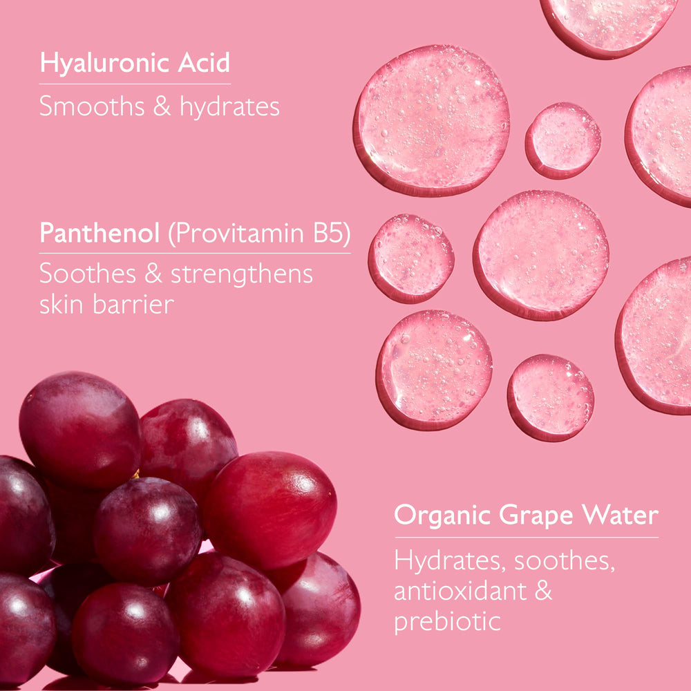 Organic grape water ingredient for Caudalie VinoHydra showcasing antioxidant benefit