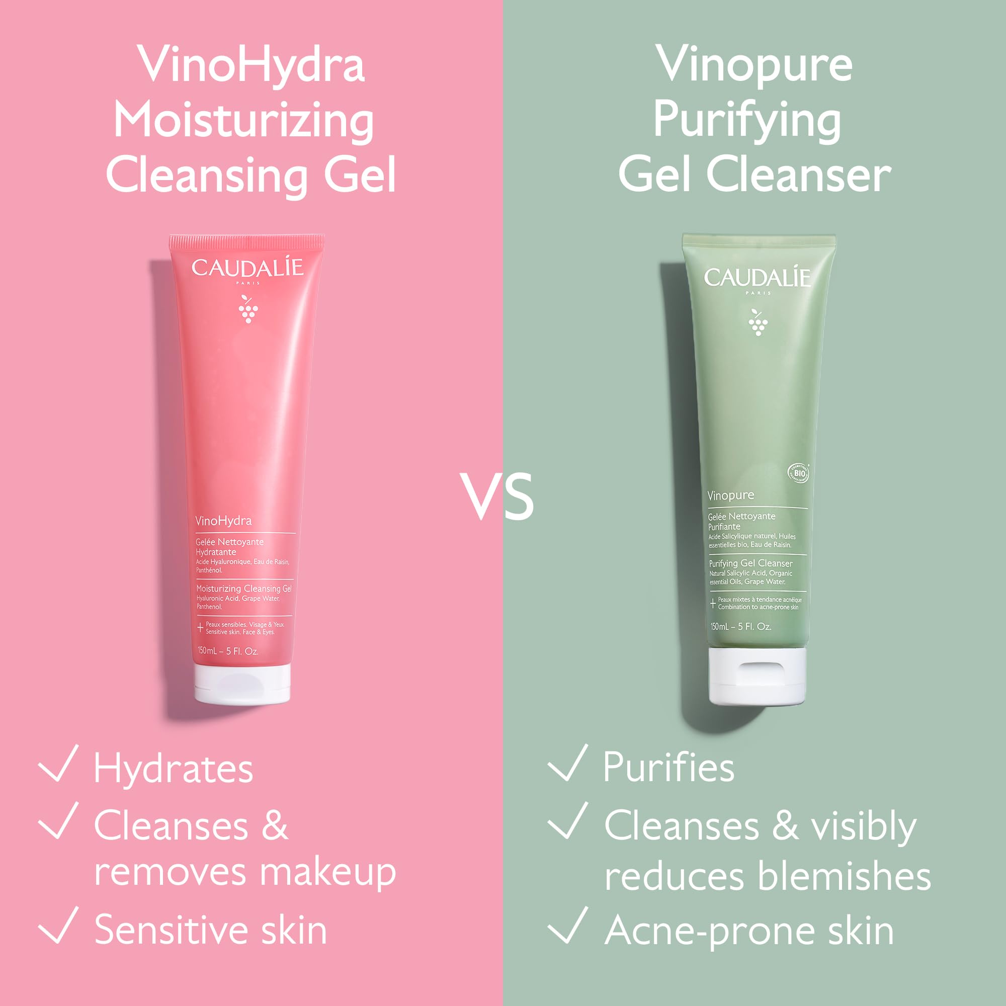 Application on hand of Caudalie VinoHydra showing gentle lather and skin softness