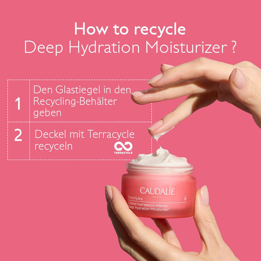 Caudalie before and after skin visual showing improved hydration