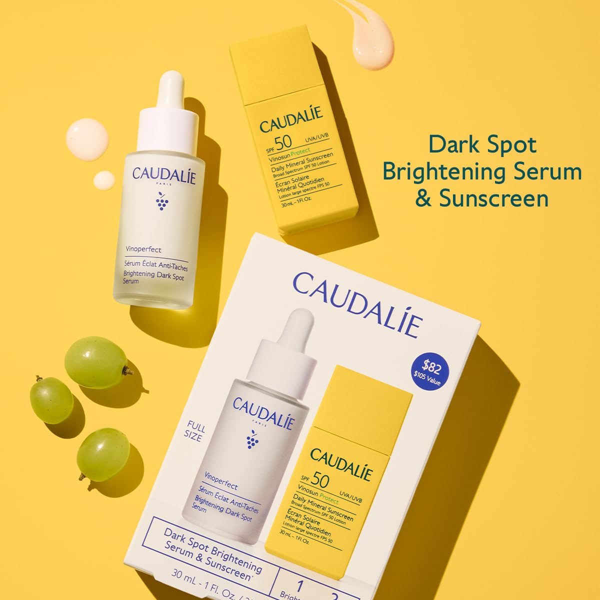 Caudalie Vinoperfect pump detail highlighting precise dispensing and easy use