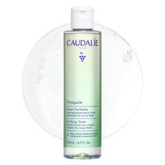 Caudalie front bottle showing Vinopure toner and matte finish benefit