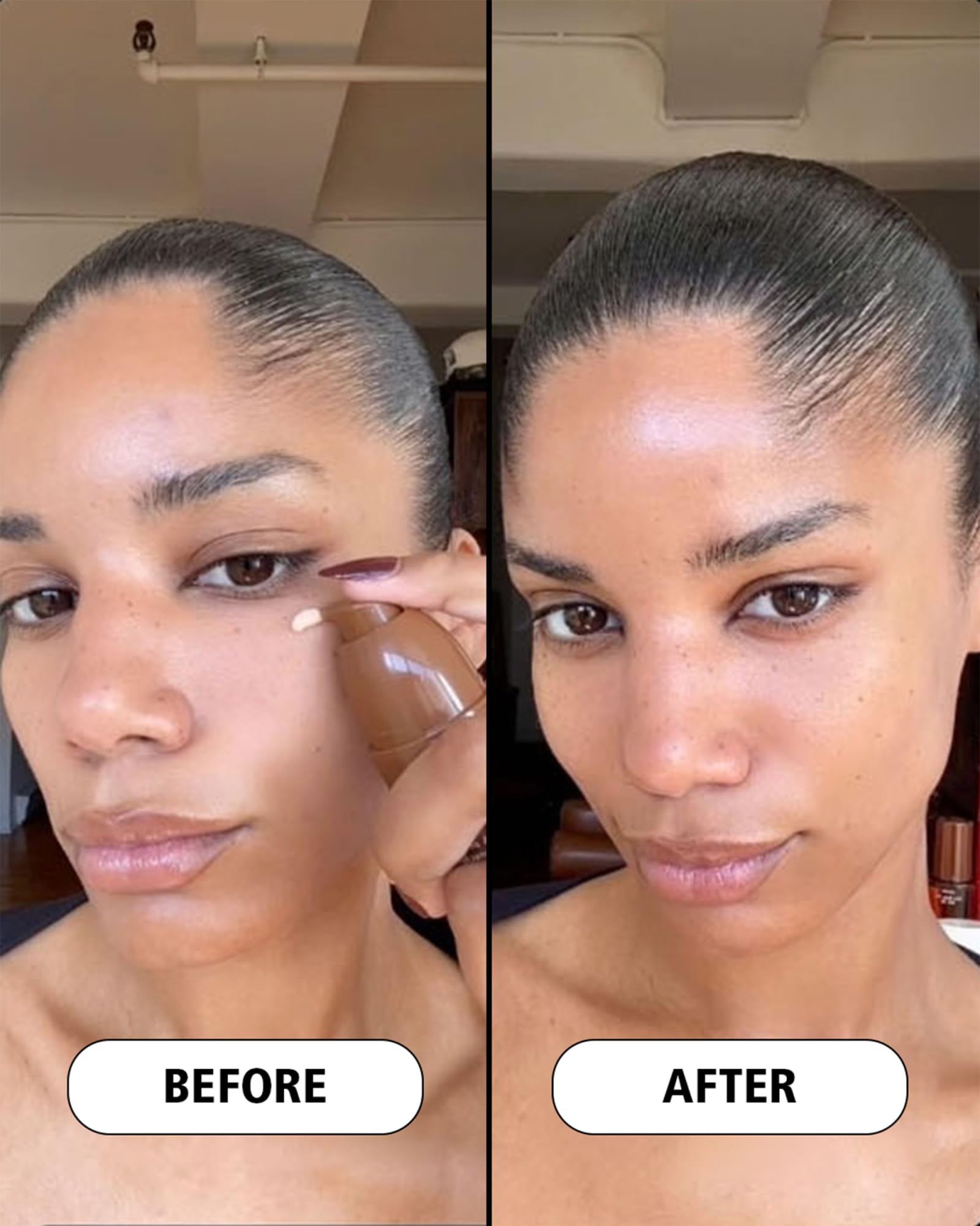 Cay Skin pump dispense photo highlighting easy application benefit