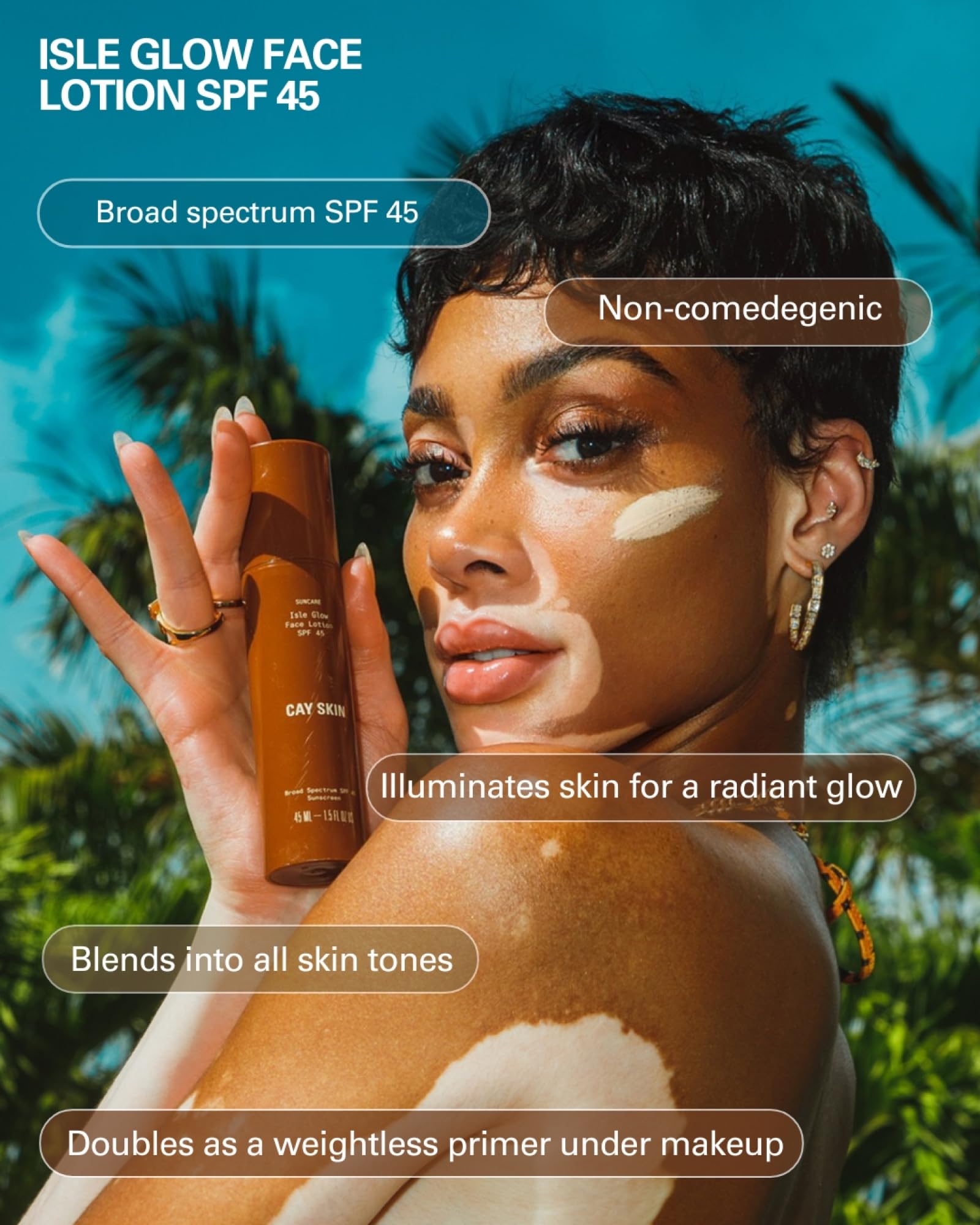 Cay Skin texture close-up displaying lightweight pearlescent glow