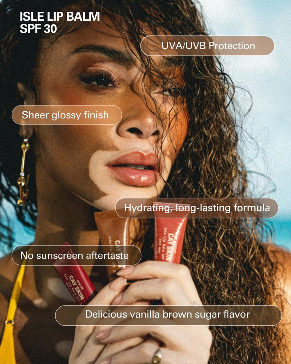 Cay Skin opened applicator showing smooth sheer gloss texture and glow
