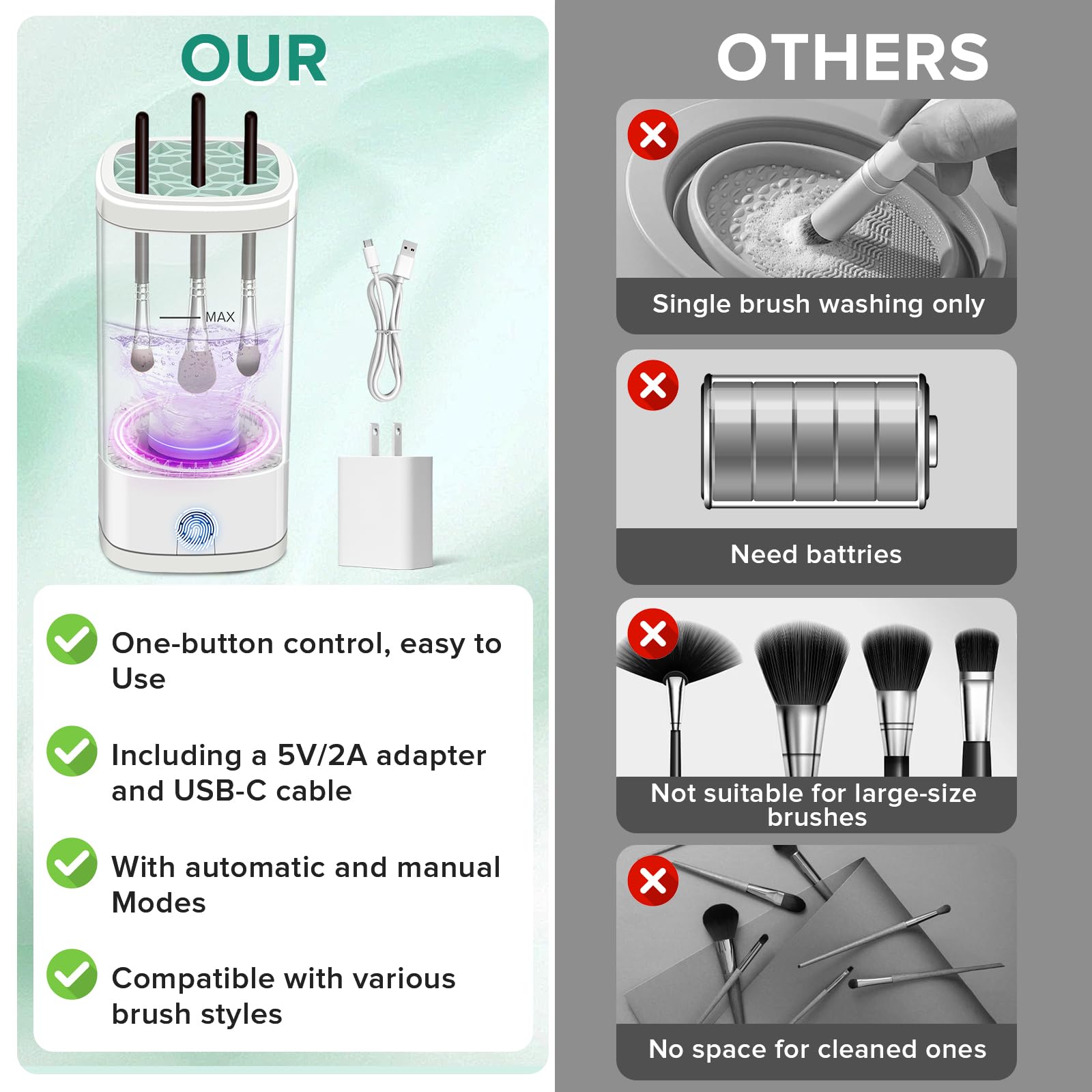 Cbsrvmlp drying holder with brushes upright showing organized drying and shape protection