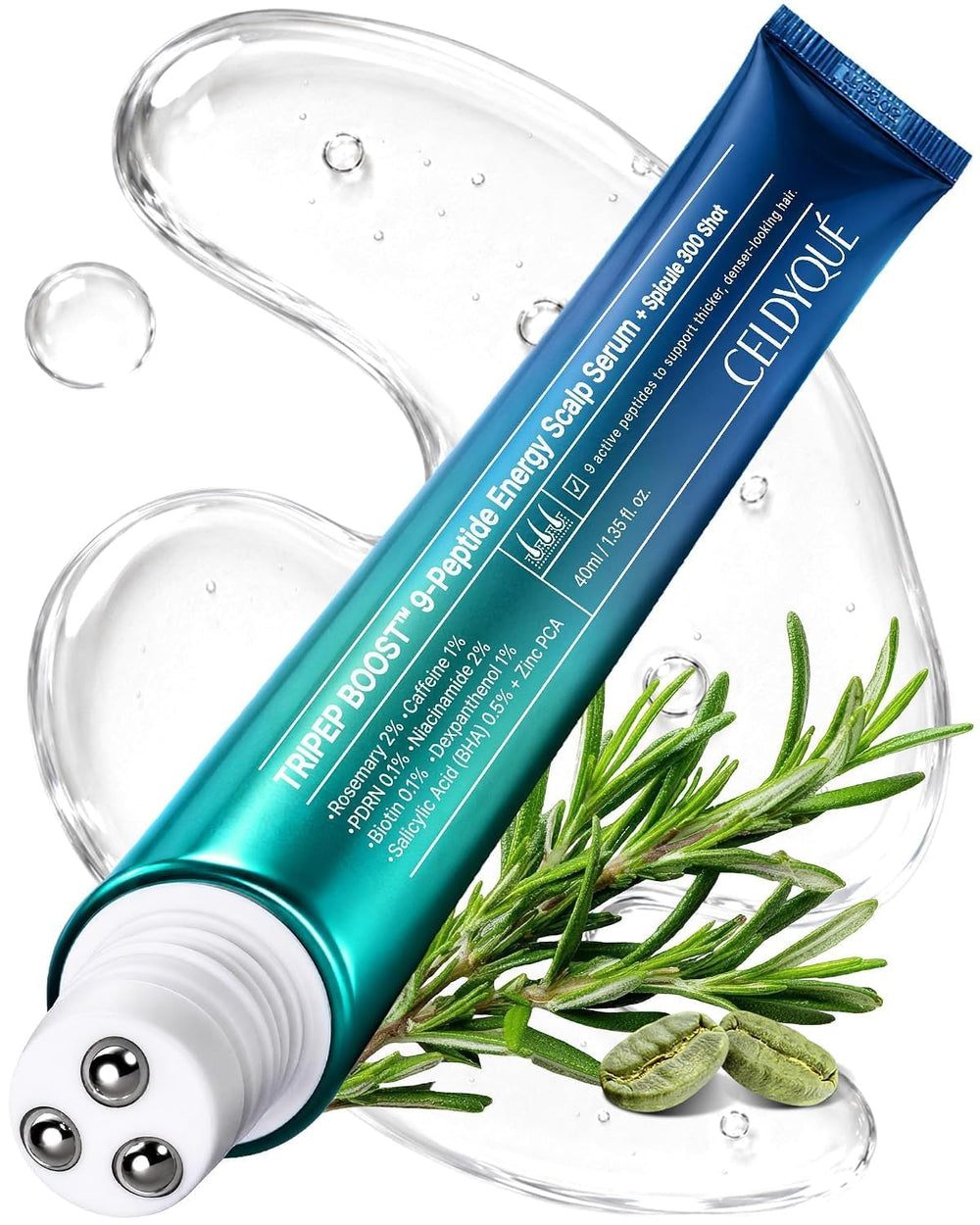 CELDYQUE front packaging roll-on showing bottle and label for easy storage