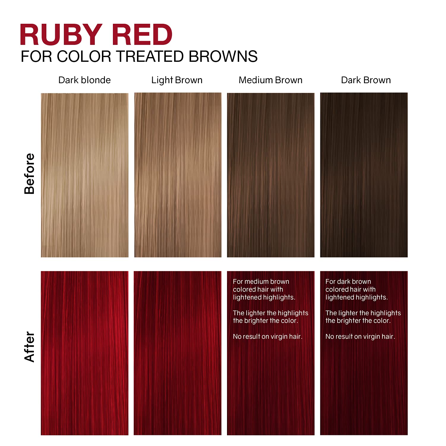 Celeb Luxury visible before and after color boost on red hair strands