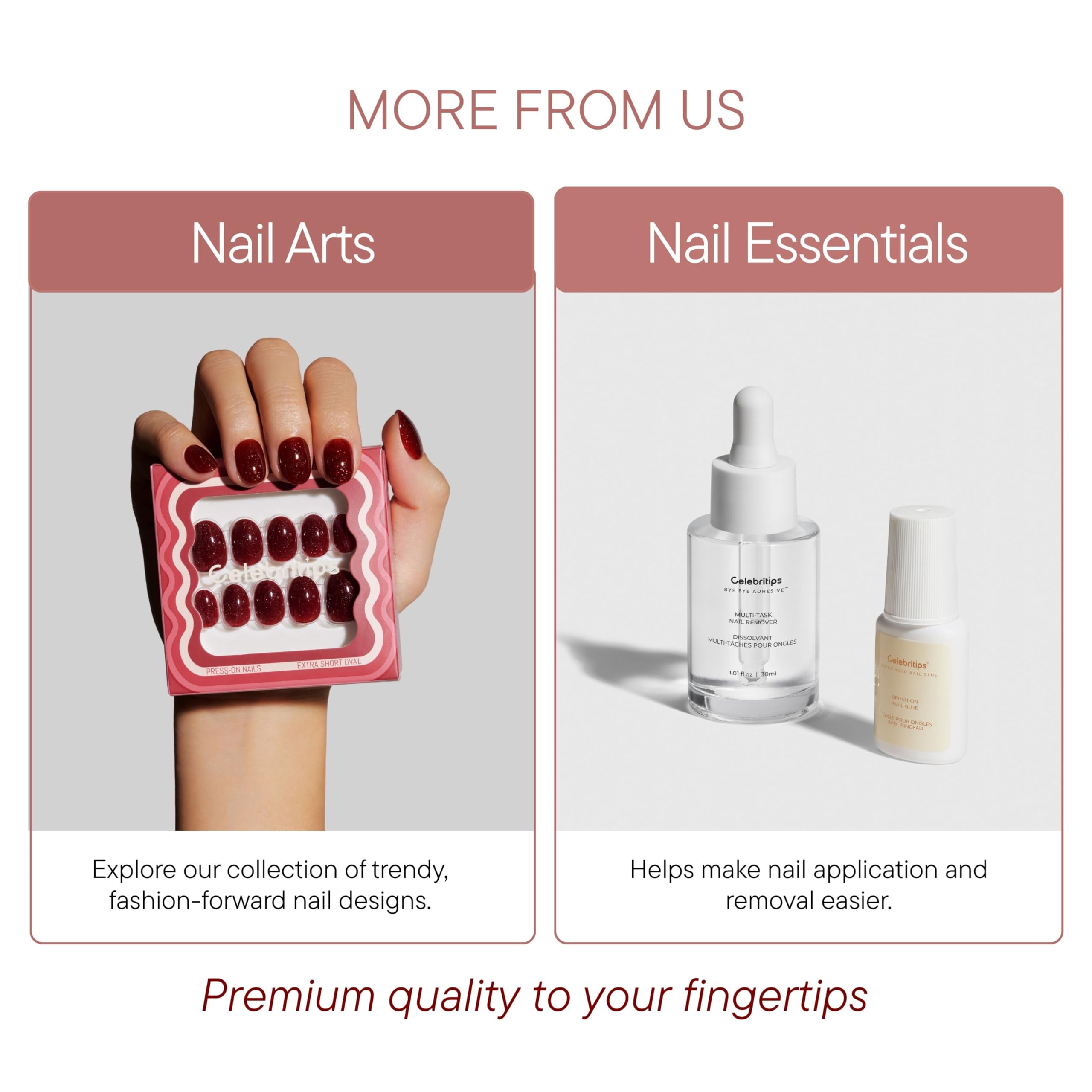 Celebritips lifestyle image with finished manicure complementing an outfit and style