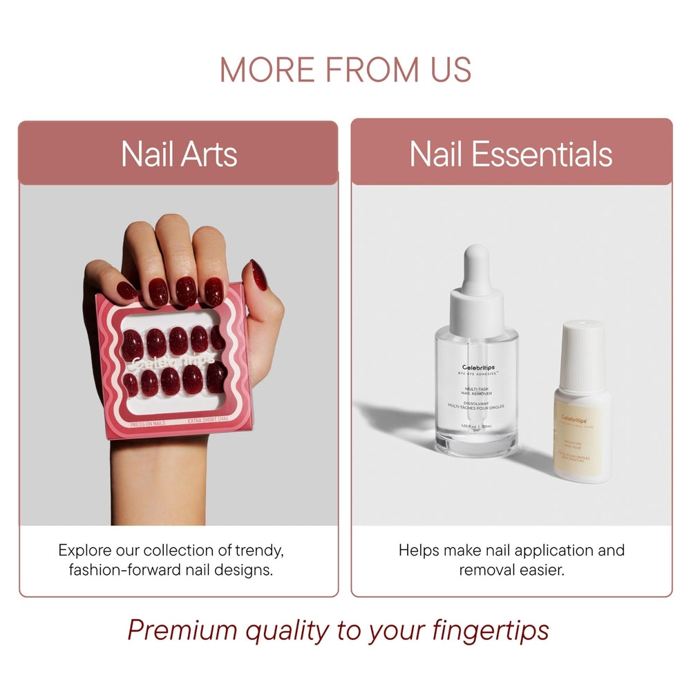 Celebritips lifestyle image with finished manicure complementing an outfit and style