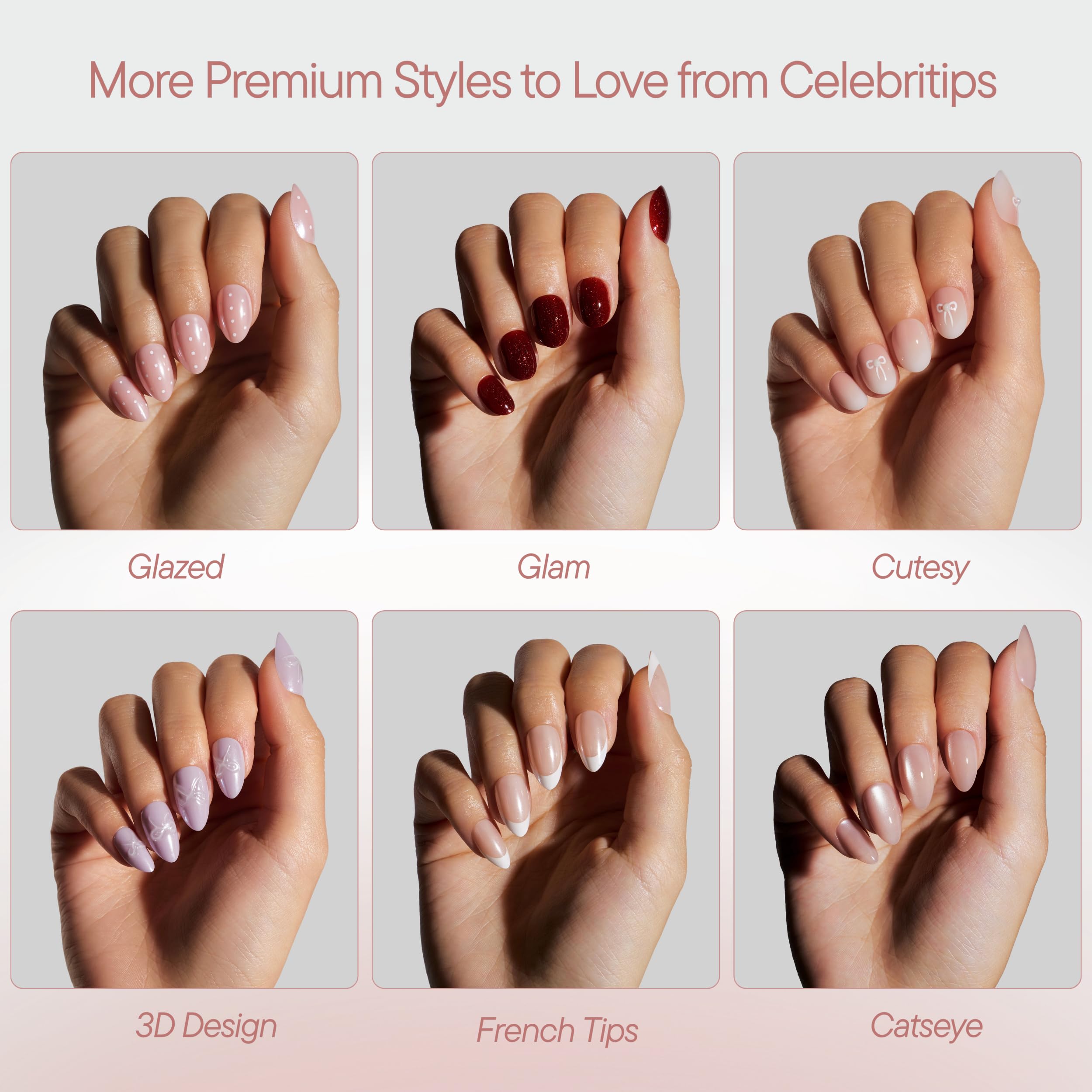 Celebritips lifestyle image of model wearing short almond nails