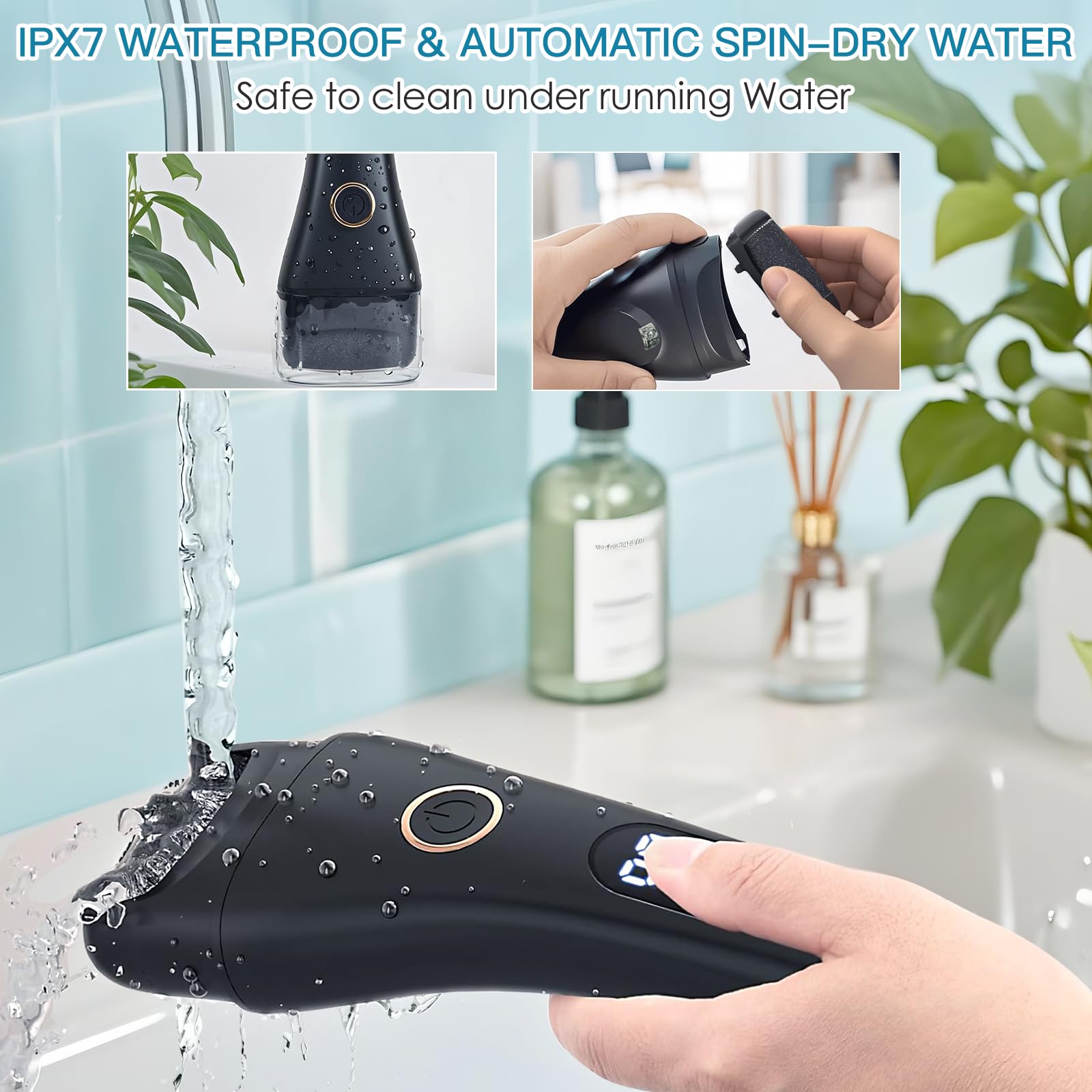 Celepen used in wet shower setting, waterproof design enables safe rinsing benefit