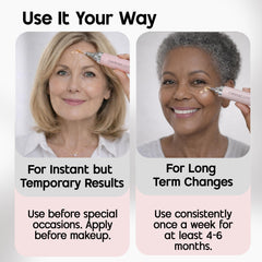 Applying Celestolite under-eye to reduce puffiness and smooth lines