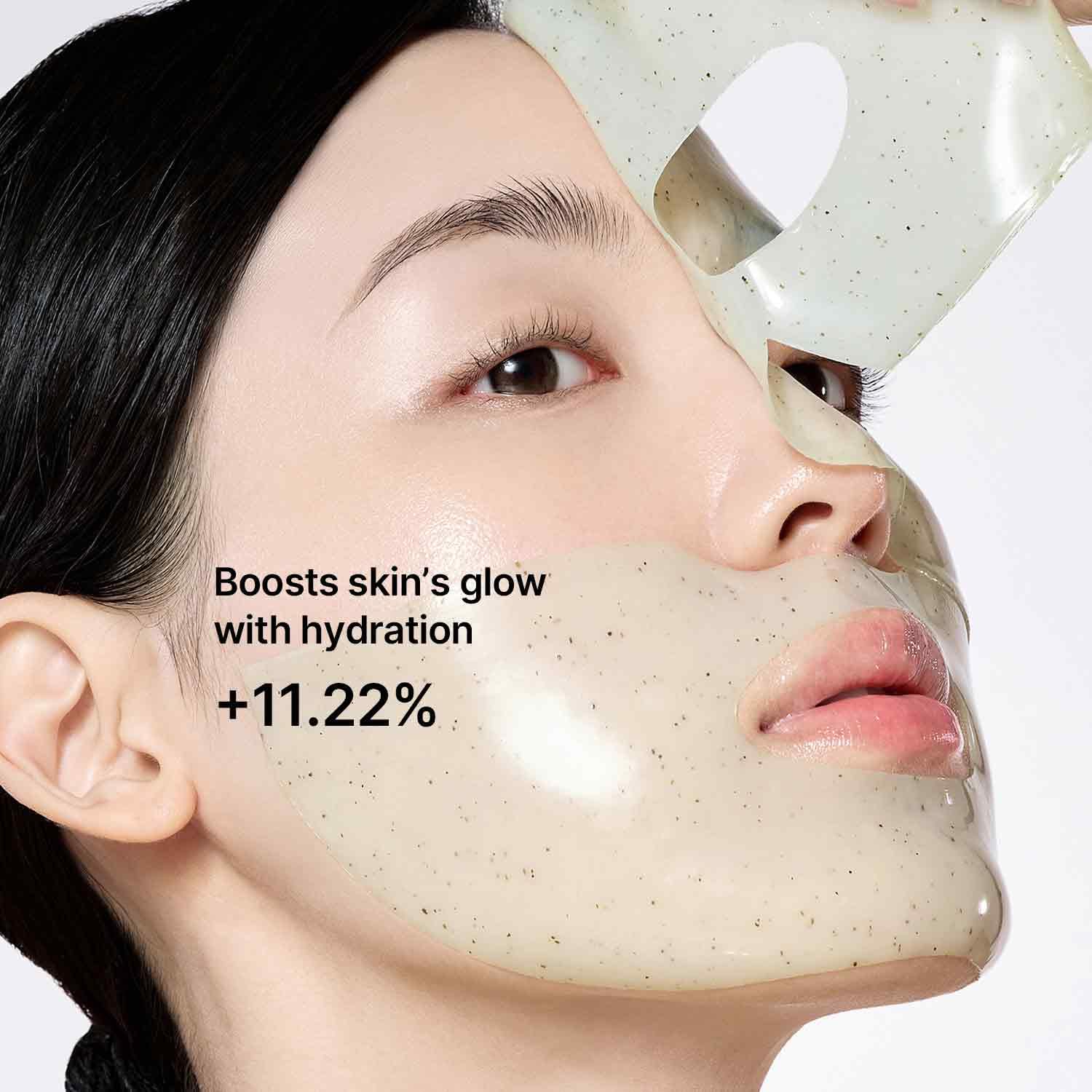 celimax mask being applied to a model's face demonstrating comfortable fit