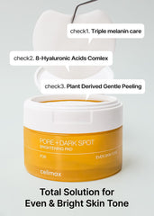 celimax pad pressed to cheek as spot treatment improving targeted discoloration