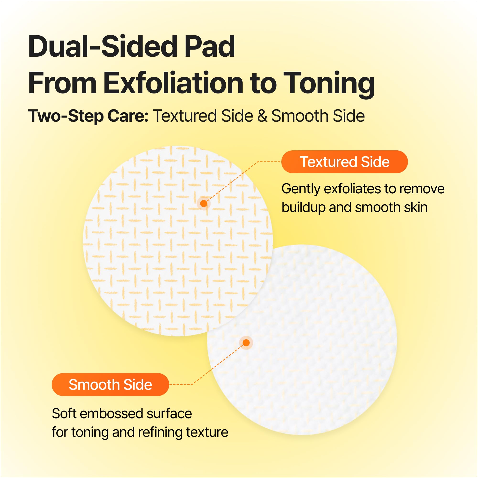 celimax orange textured pad close-up lifting dead skin for smoother feel