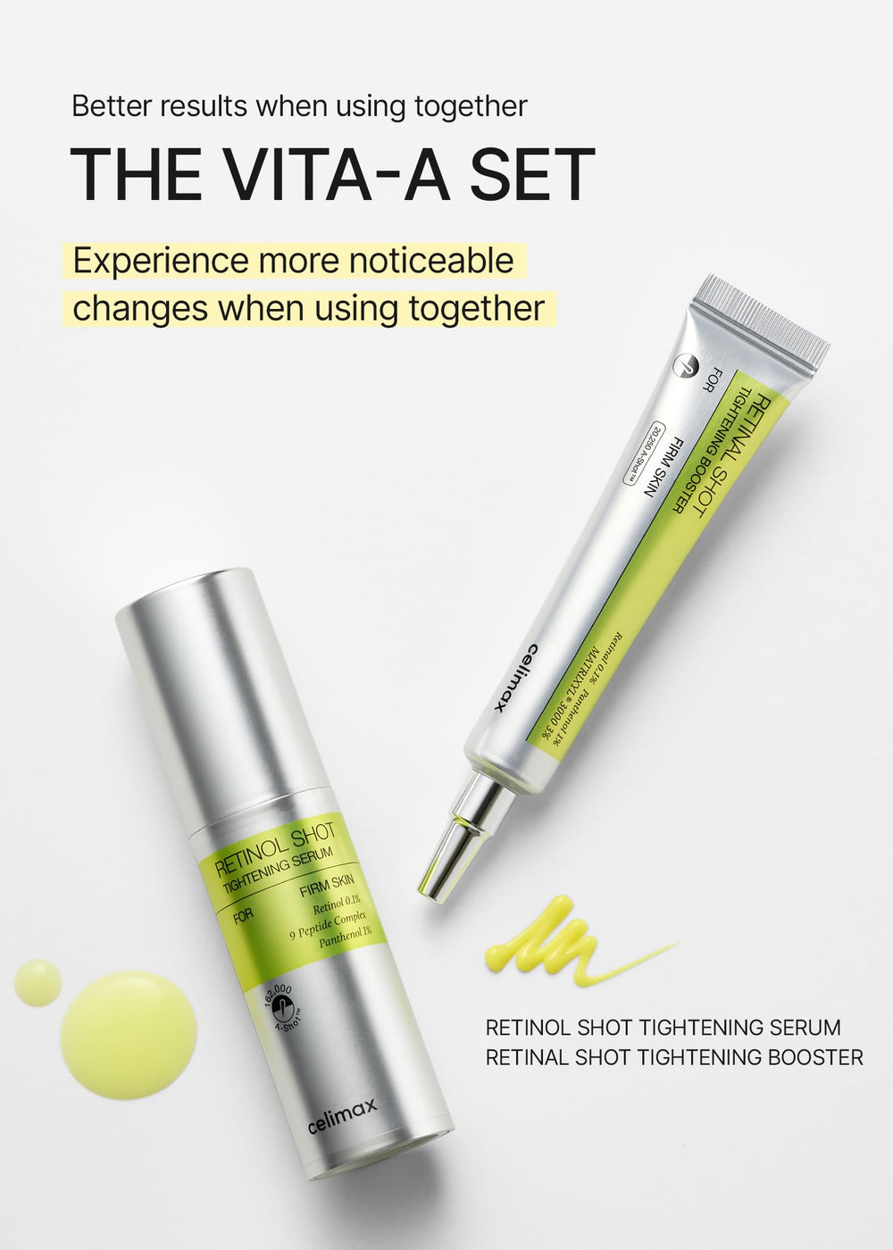 celimax box and bottle on vanity conveying premium routine benefit