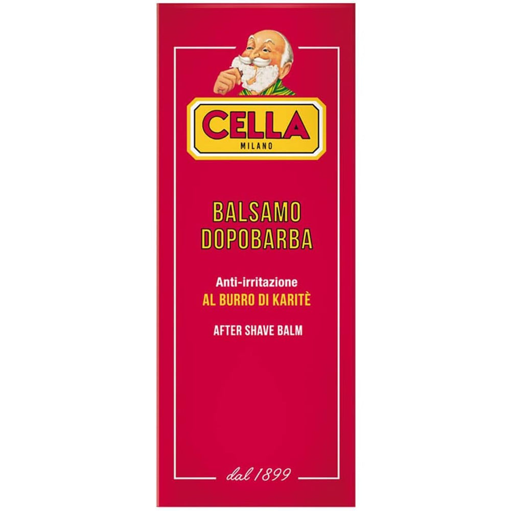 CELLA Milano product in use on jawline demonstrating soothing, non-stinging finish