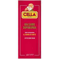 CELLA Milano product in use on jawline demonstrating soothing, non-stinging finish