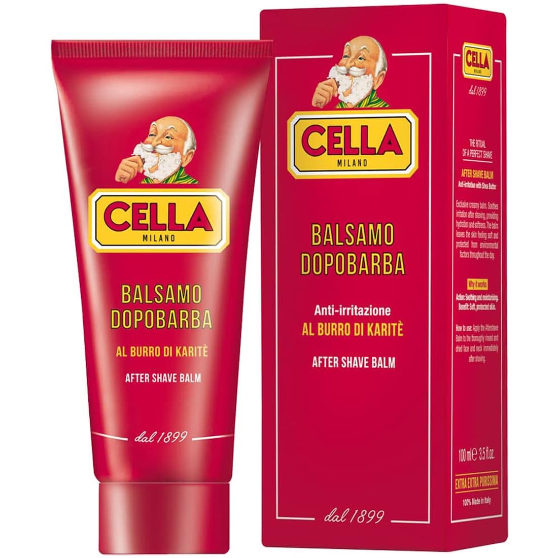 CELLA Milano front packaging showing 100 ml tube and branding for clear identification and trust