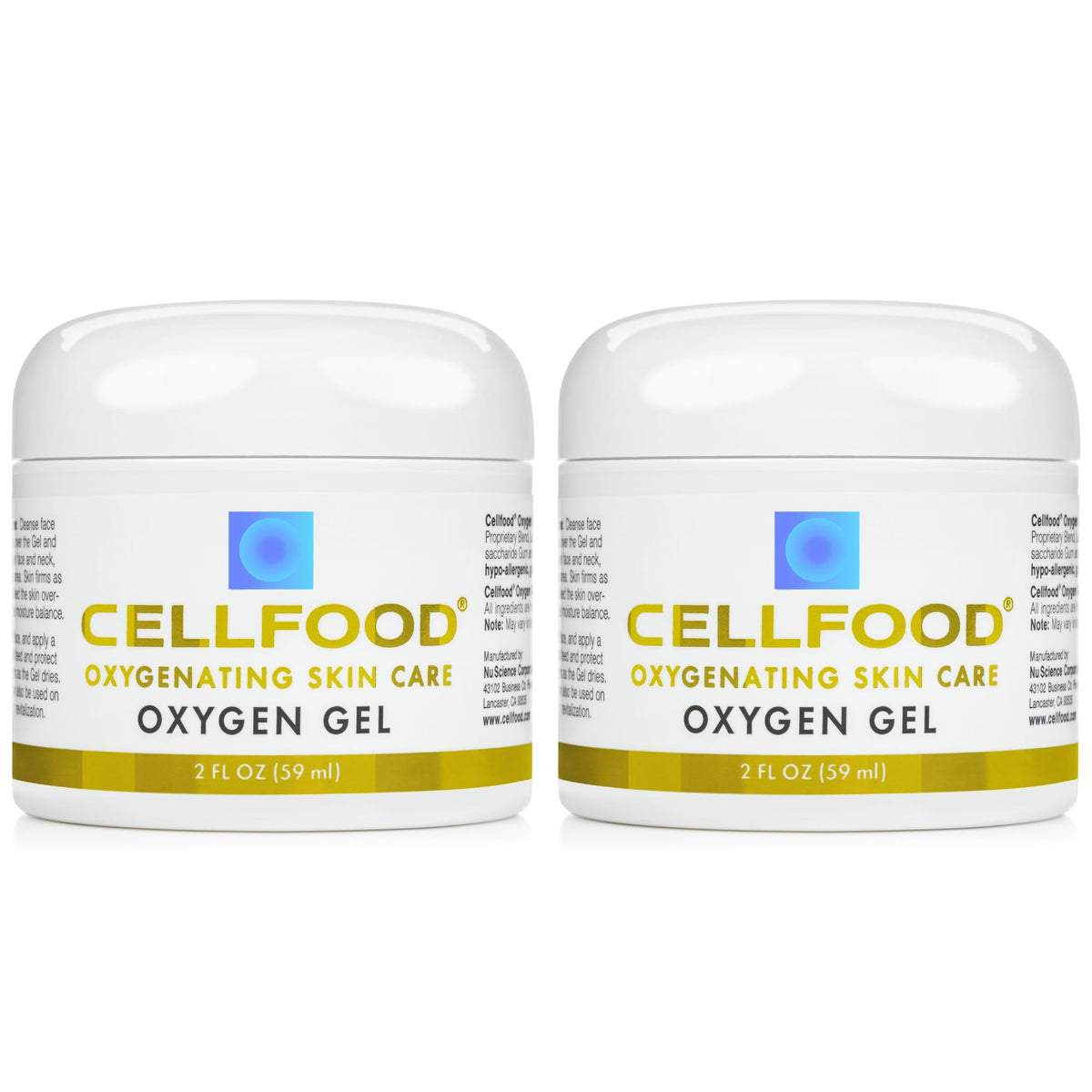 Cellfood oxygen gel front packaging showing tube and label, benefits visible