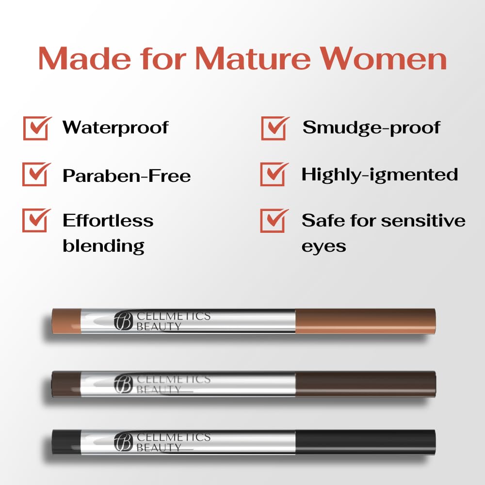 CELLMETICS BEAUTY close-up of creamy eyeliner tip demonstrating smooth application