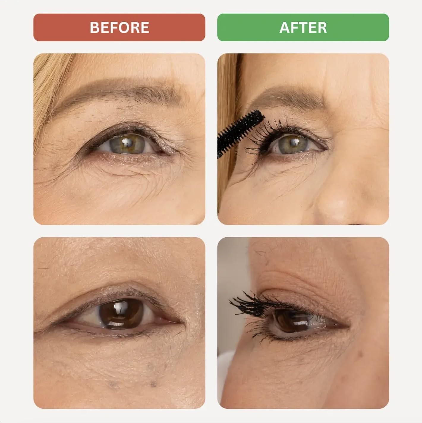 Cellmetics mascara ingredient label close-up highlighting hypoallergenic, gentle formulation benefit