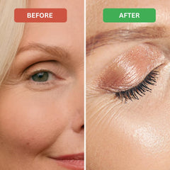Cellmetics before and after scale showing visible fuller lashes benefit