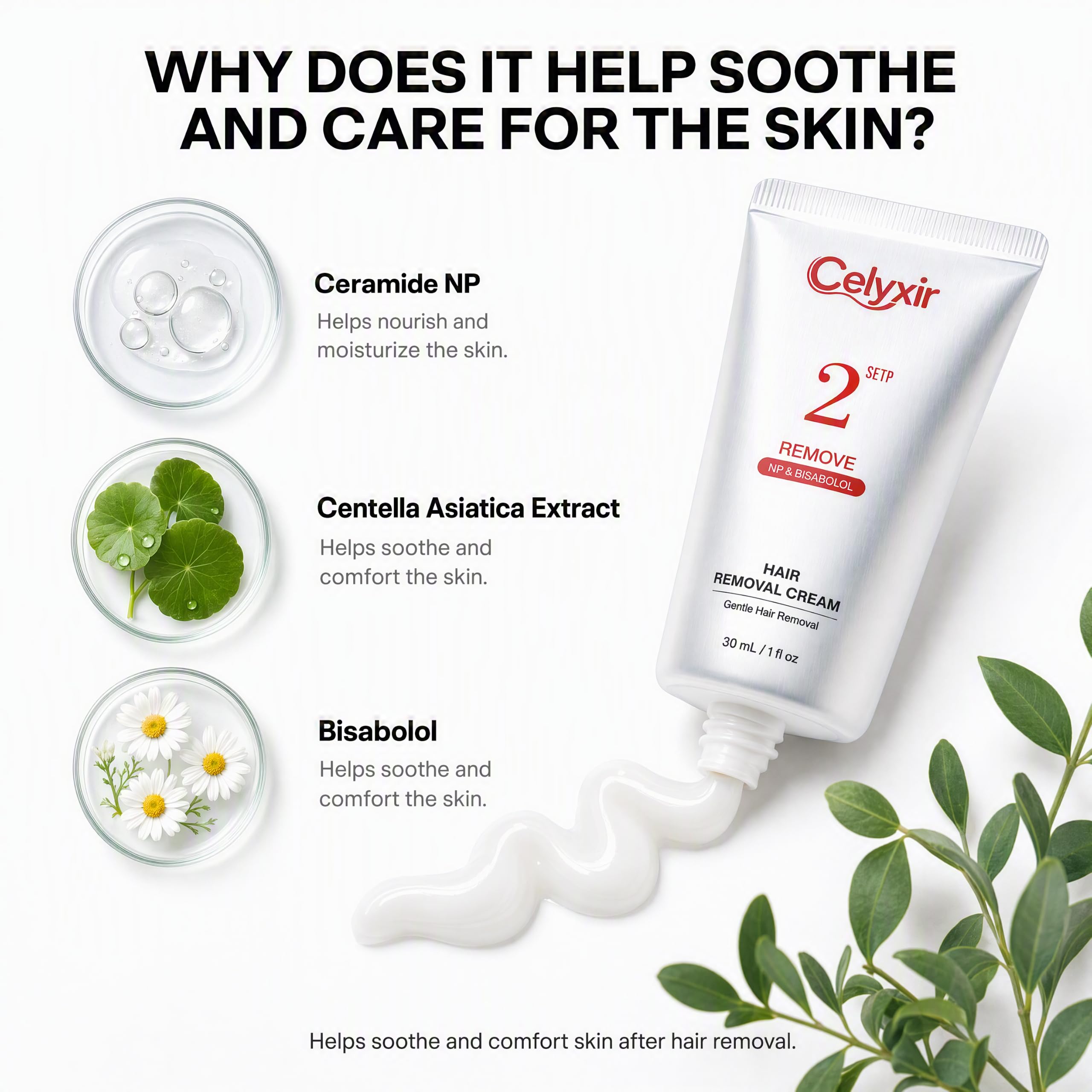 Celyxir postcare serum dropper detail showing targeted soothing and recovery benefits