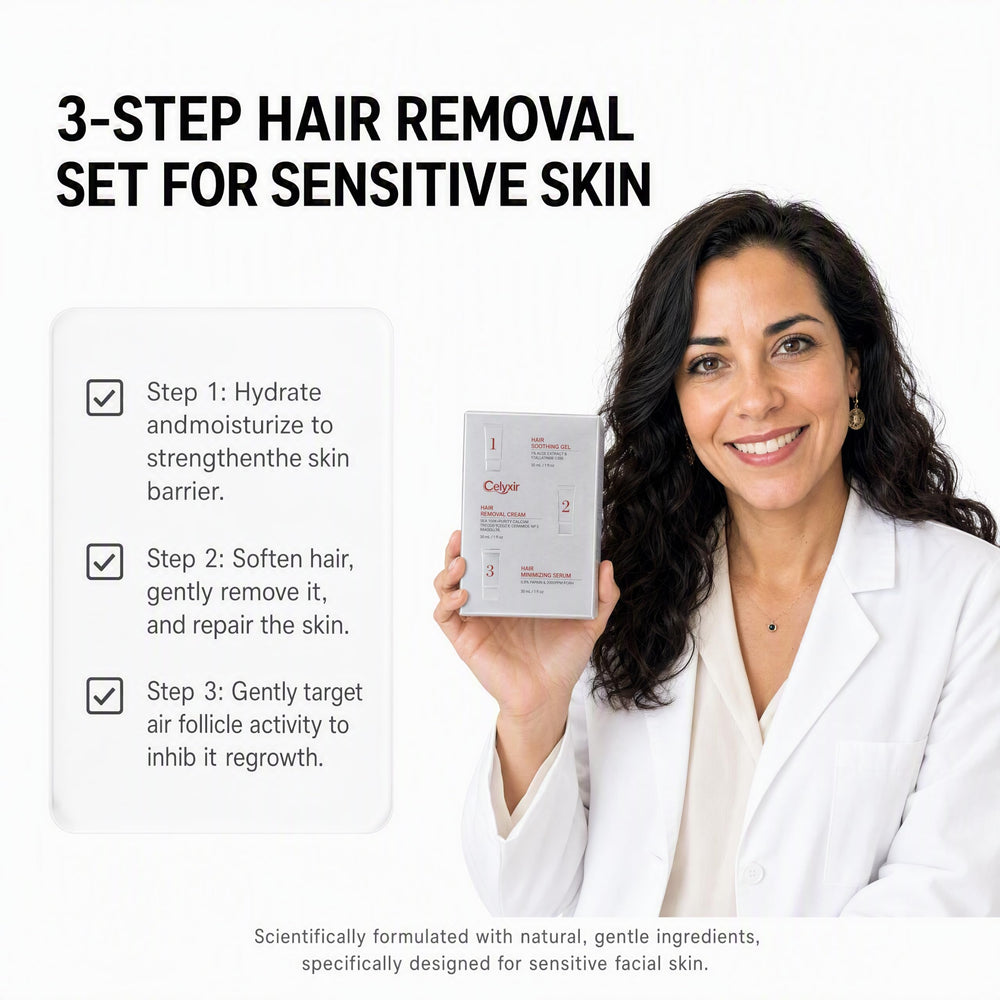Celyxir tube close-up showing creamy texture and ingredient emphasis for gentler removal