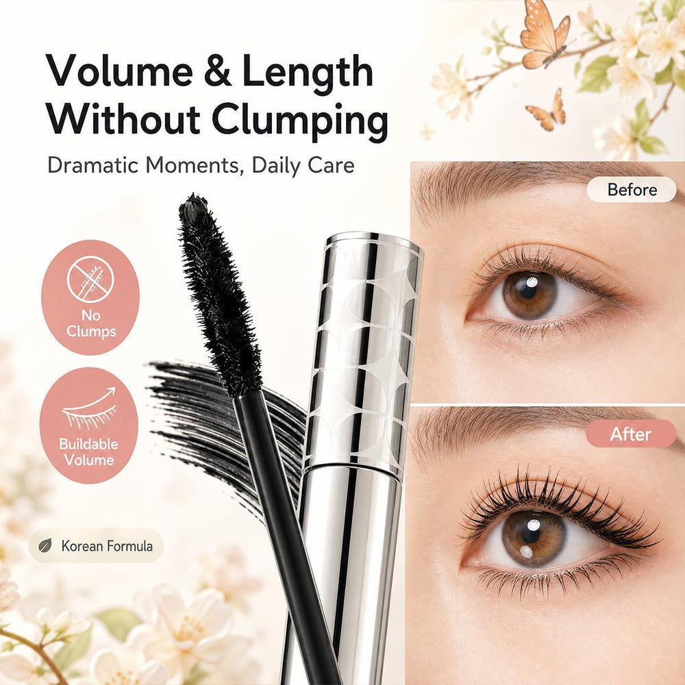 CEMENRETE Blushe dramatic before and after lashes showing visible length and volume