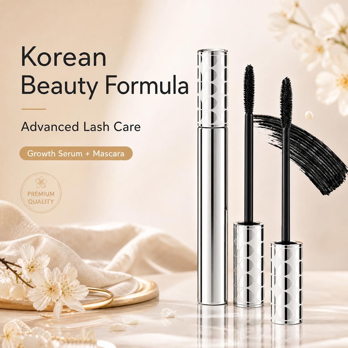 CEMENRETE Blushe mascara texture swipe on arm illustrating smooth, buildable formula