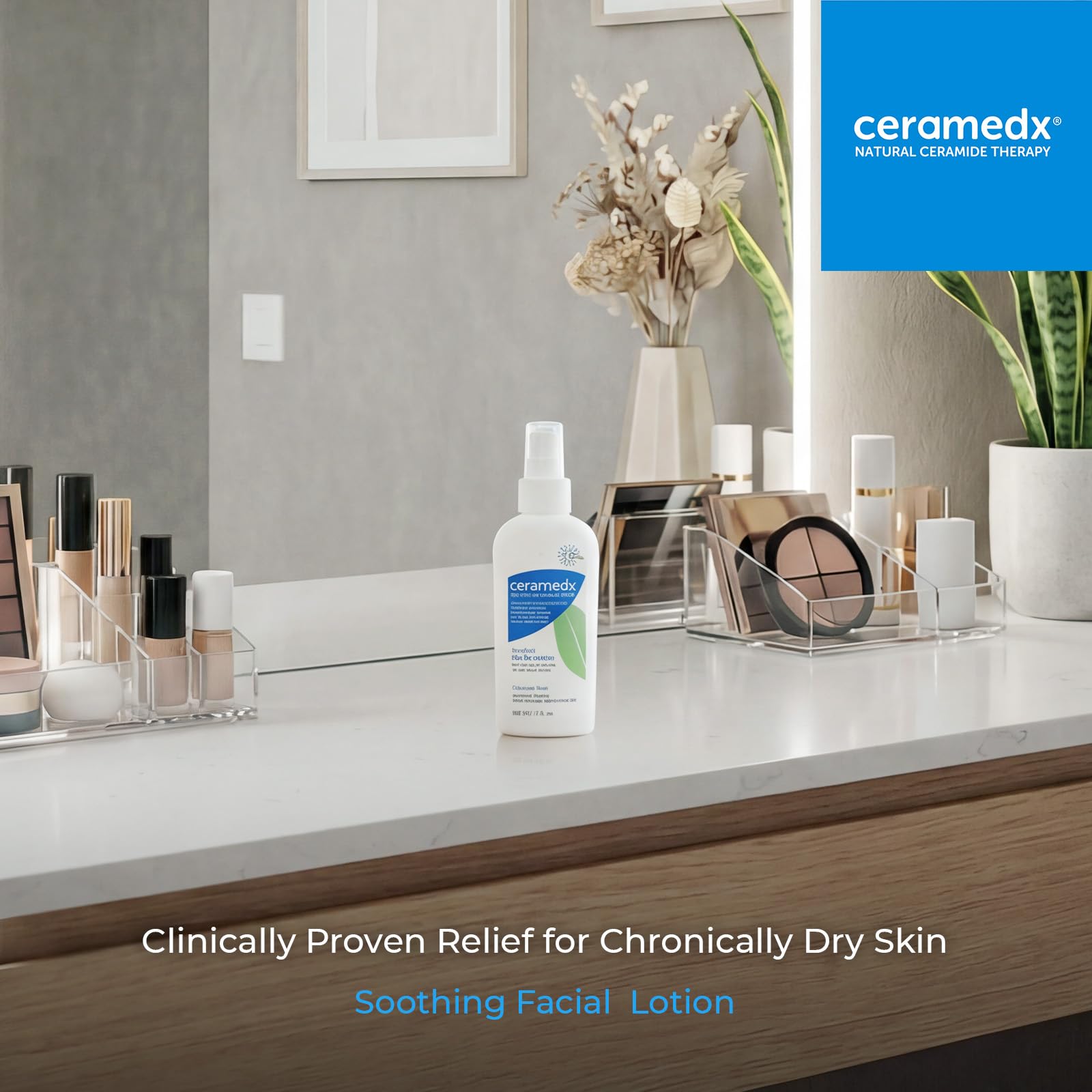 Ceramedx lotion texture close-up illustrating lightweight, fast-absorbing hydration