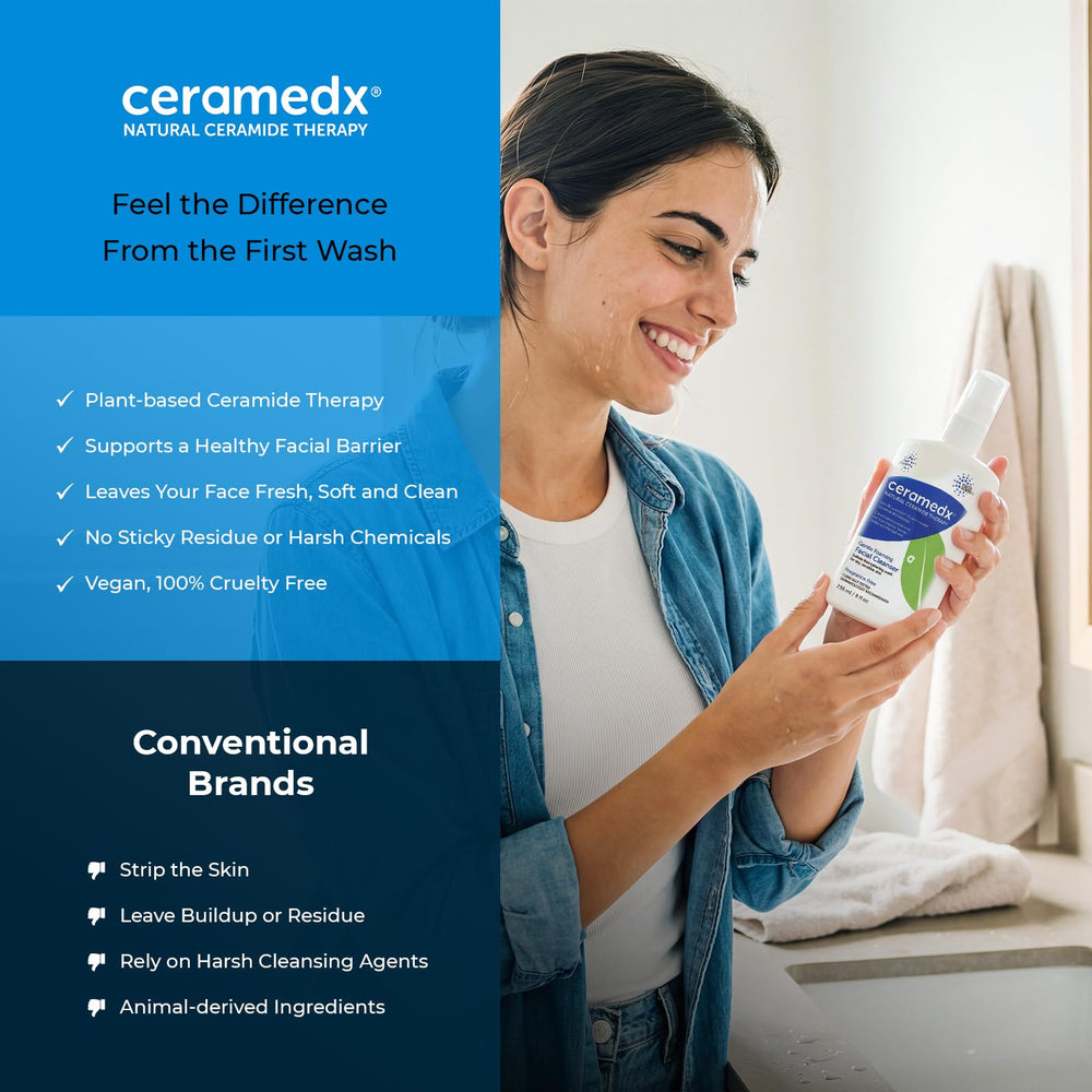Ceramedx 8oz bottle next to soap and towel to show scale