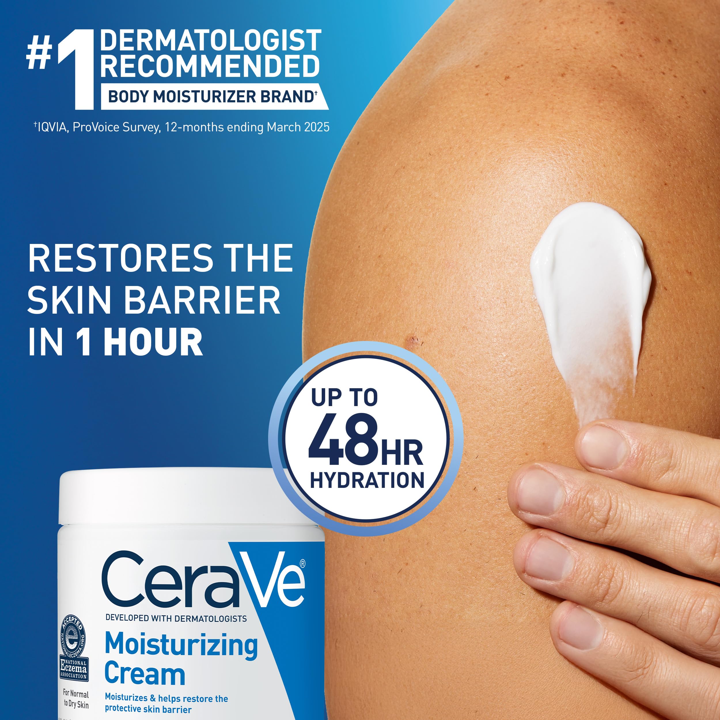 Close-up of CeraVe label highlighting ceramides and barrier support benefit
