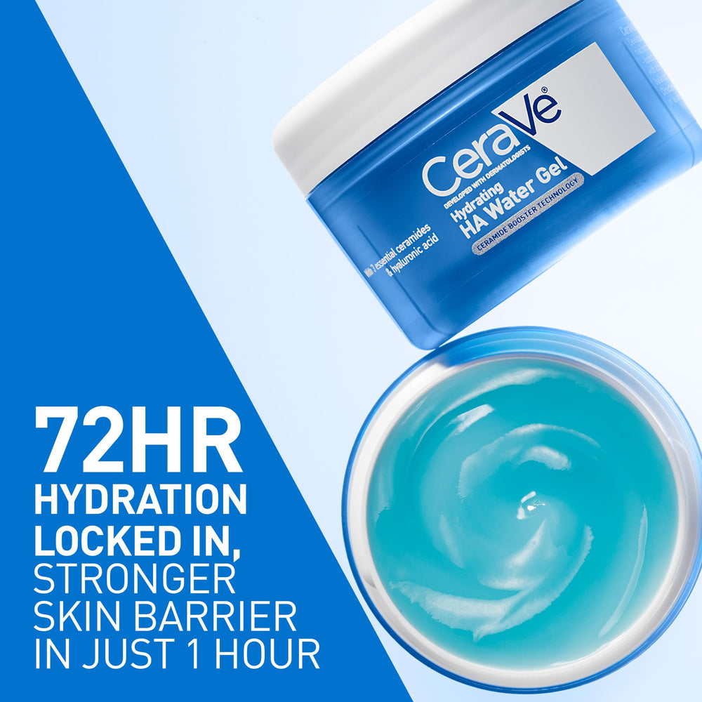 CeraVe gel being applied to hand demonstrating quick absorption and non-greasy feel