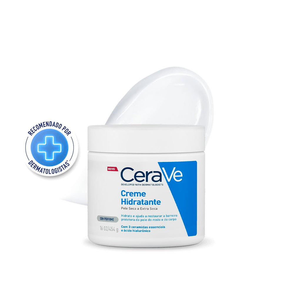CeraVe open jar close-up showing rich cream texture and easy scoopability for smooth application