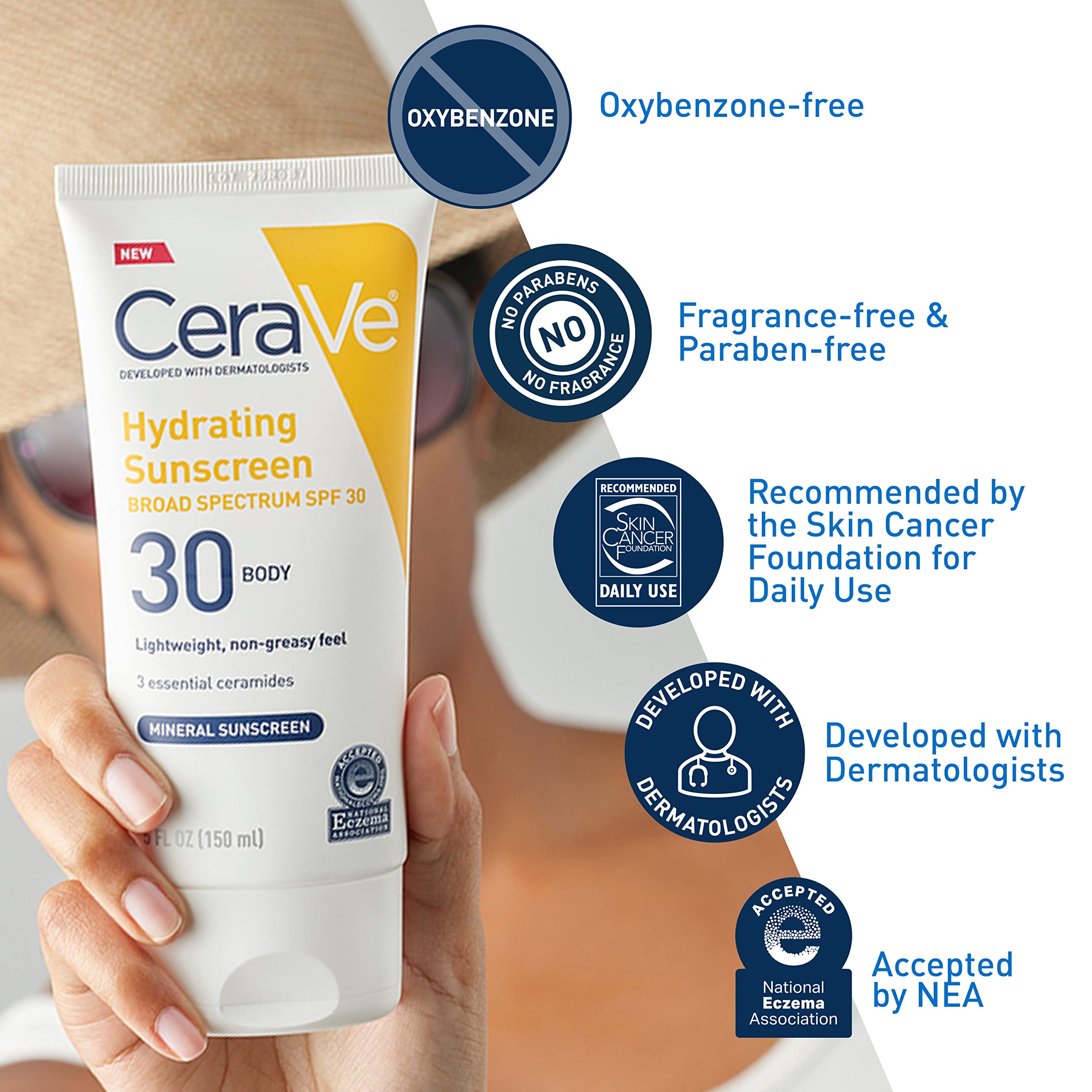 CeraVe lotion texture close-up showing lightweight, blendable cream