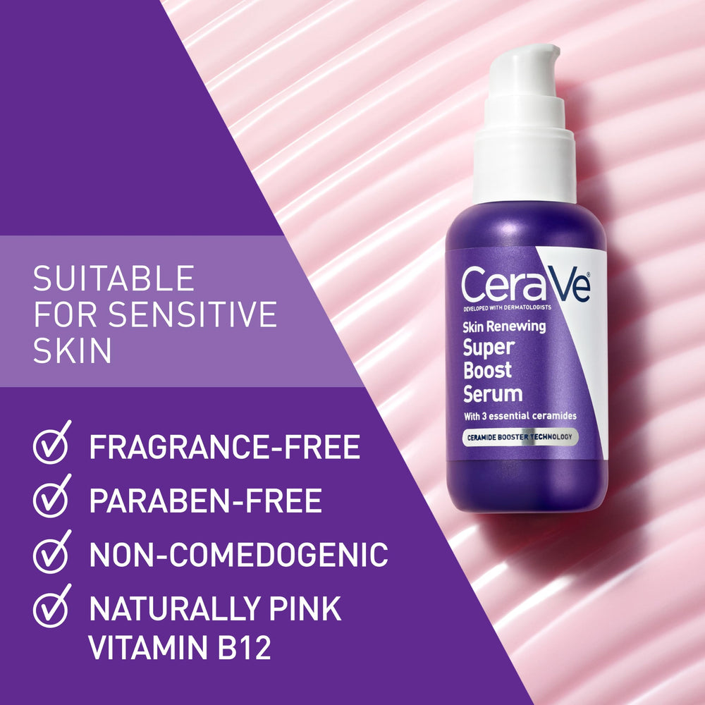 CeraVe applying serum to face for smoother, plumper look