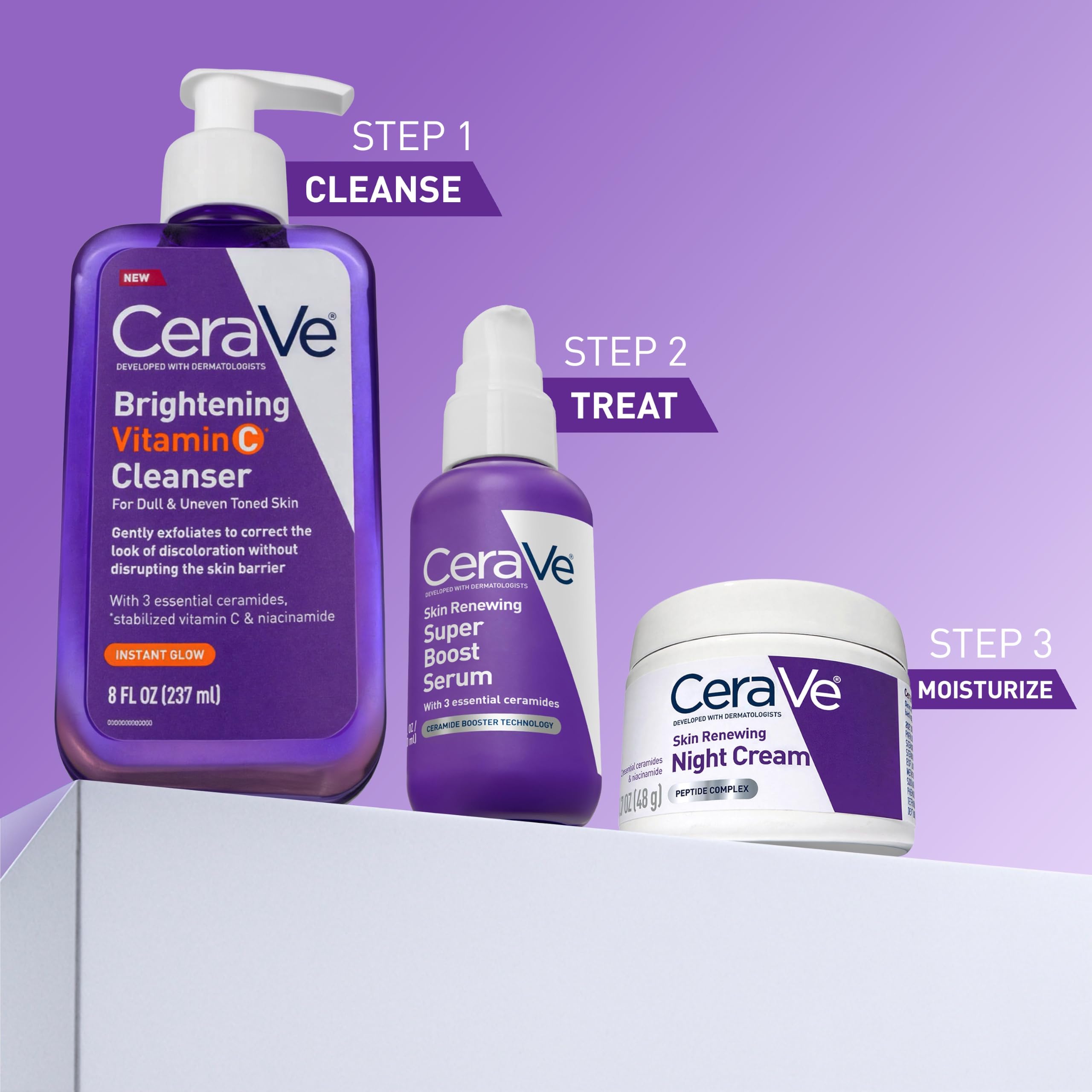 CeraVe serum layered under moisturizer for non-greasy finish